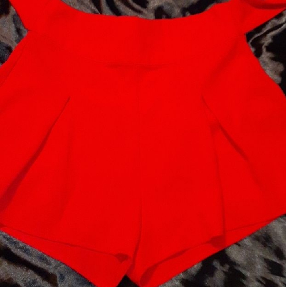 Red dress shorts